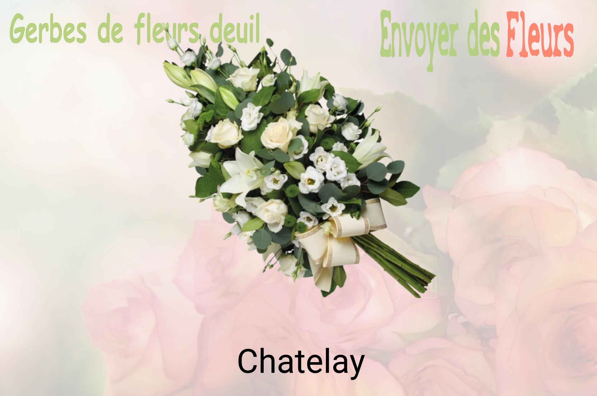 Gerbe de fleurs de deuil livrée à Chatelay